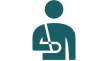 Person with arm in a sling icon.